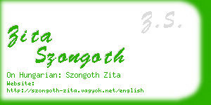 zita szongoth business card